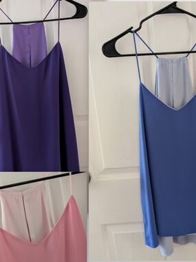 EXPRESS Spaghetti Strap Cami in Purple, Blue, Pink (3 Pack)